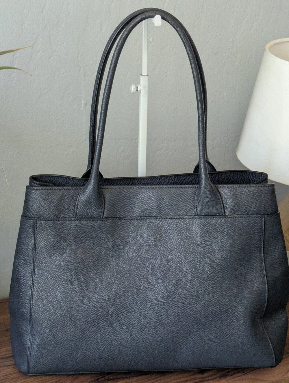 COACH Black Pebbled Leather Satchel with Gold Hardware